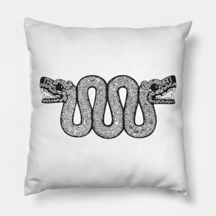 Double headed Aztec Serpent (turquoise mosaic) Outline Pillow