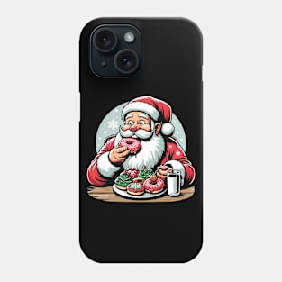 Santa Claus and Christmas Donuts A Joyful Holiday Illustration Phone Case