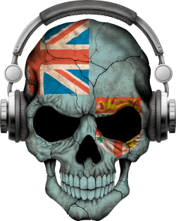 Dark Skull Deejay with Fiji Flag Magnet