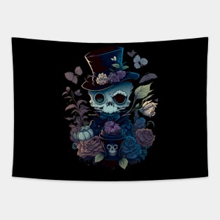 Spooky Ghost of Nature with Zylinder gothic style Tapestry