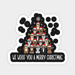 We Woof You a Merry Christmas / Snow Christmas Dog Lover Santa Hat Magnet