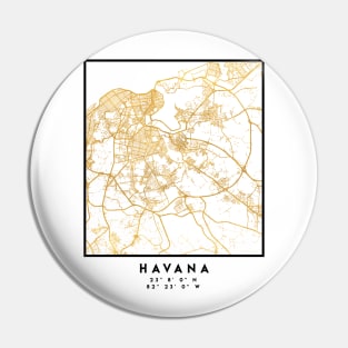 HAVANA CUBA CITY STREET MAP ART Pin