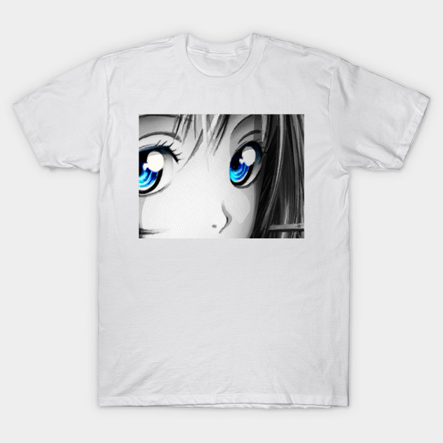 Anime Girl Eyes 2 Black And White Blue Eyes Comics T Shirt Teepublic