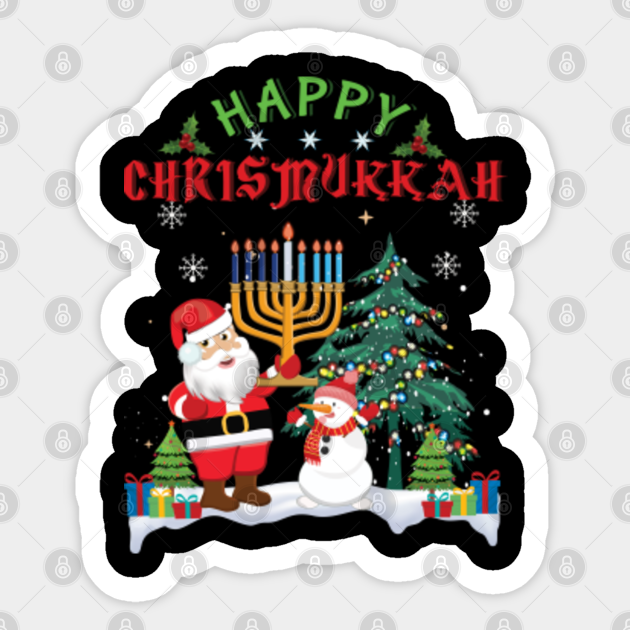 Menorah Christmukkah Christmas X-Mas Hanukkah 2021 - Hanukkah - Sticker