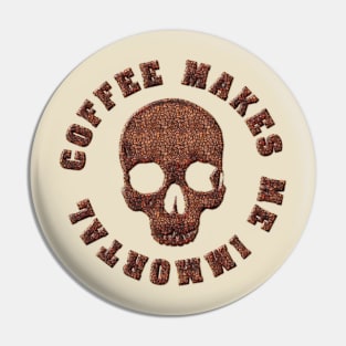 Coffee Beans Skull Latte and Espresso Lovers Design Pin