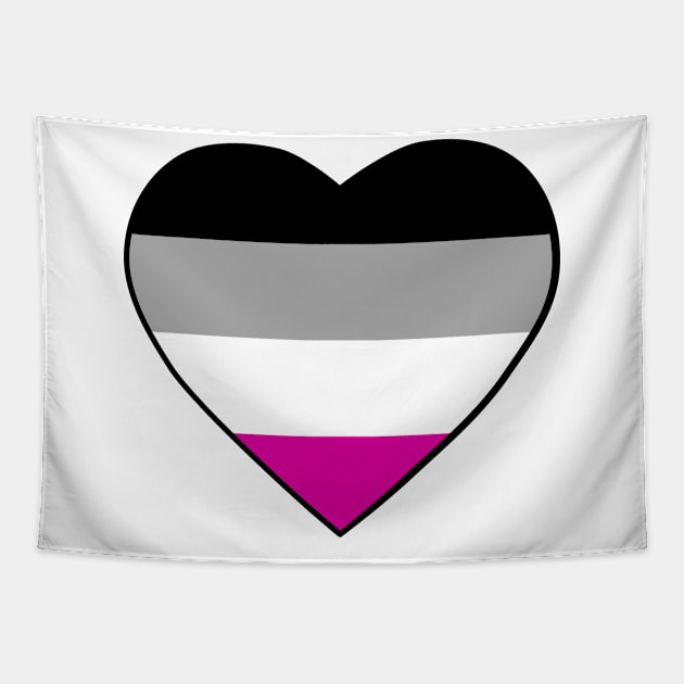 Pride Flag Heart Asexual Tapestry by VanumChan