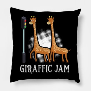 Giraffic Jam - Traffic Jam Pun Pillow