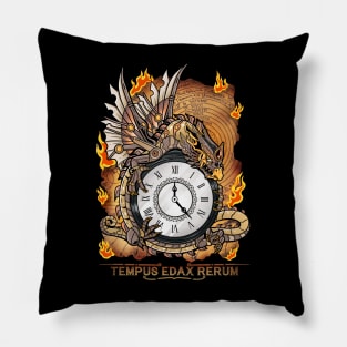 Steampunk Dragon Clockwork Elegance Pillow