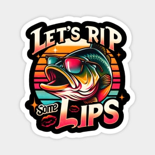 Bass Fishing Let'S Rip Some Lips Fishing Magnet