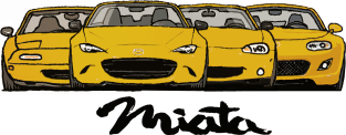 MX5 Miata Generations Yellow Magnet