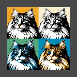 Norwegian Forest Cat Pop Art - Cat Lovers T-Shirt