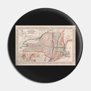 1863 New England and New York Map Pin