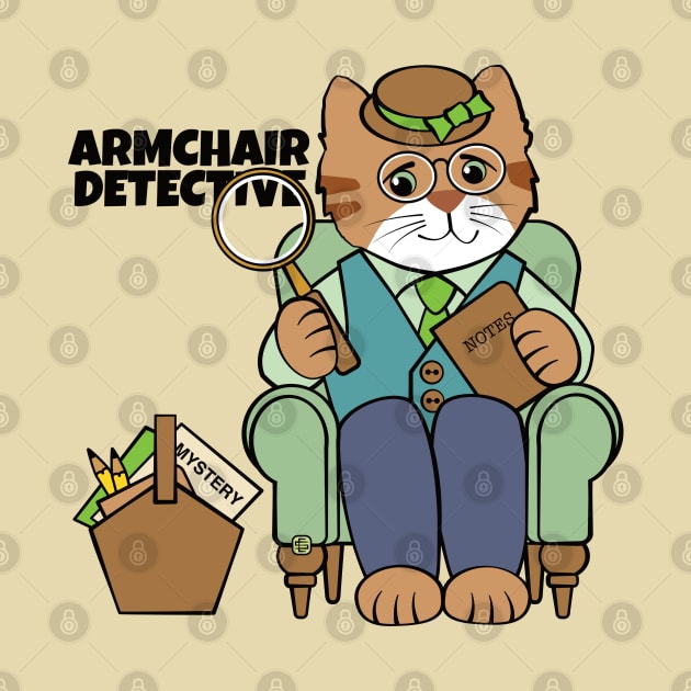 Armchair Detective Man Cat by Sue Cervenka