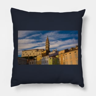 Buildings in Tartini Square in Piran Pillow