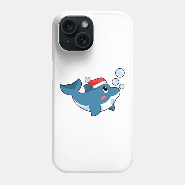 Dolphin Christmas Santa hat Phone Case by Markus Schnabel