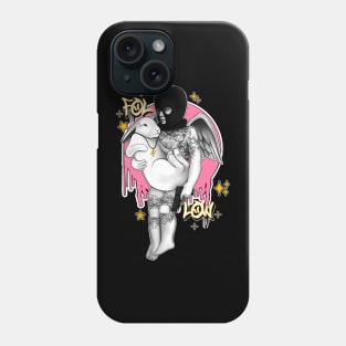 Follow white rabbit punk angel Phone Case