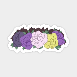 Nonbinary Pride Flower Crown Magnet