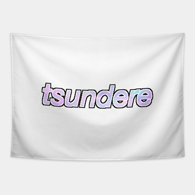 Tsundere - Aesthetic Text Edit Tapestry by mareescatharsis