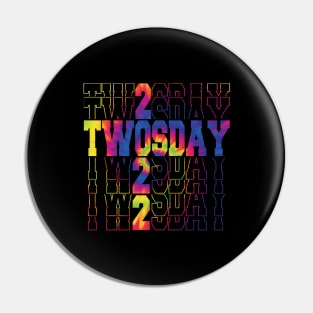 Happy twosday 2/22/22 tie dye twosday 2022 for boys Pin