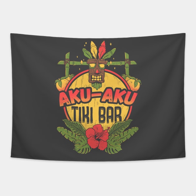 AKU-AKU TIKI BAR Tapestry by Ilustrata