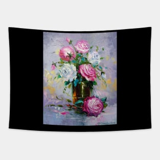 A bouquet of morning roses Tapestry