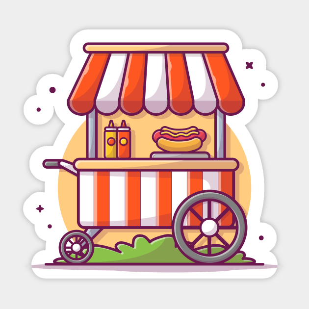 Hotdog Stand Fast Food Street Shop with Hot Dog, Sauce and Mustard Cartoon Vector Icon Illustration - Hot Dog - Sticker | TeePublic Hotdog Stand Fast Food Street Shop with Hot Dog, Sauce and Mustard Cartoon Vector Icon Illustration - Hot Dog - Sticker | TeePublic