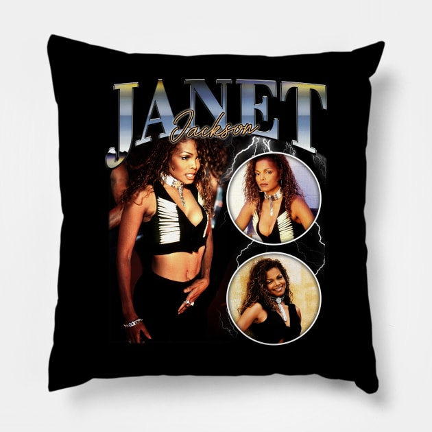 Janet Jackson Vintage Tour Concert Pillow by Evergreen Daily