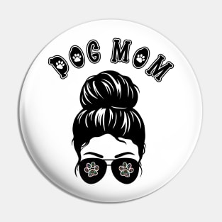 Dog Mom Messy Bun  Aviator Sunglasses with Mandala Paw Prints Pin