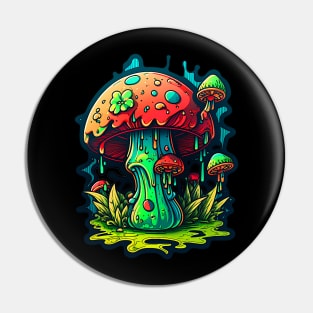 Psychedelic Dreams: Vibrant Mushroom Wonderland Pin