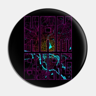 Hamburg, Germany City Map Typography - Neon Pin