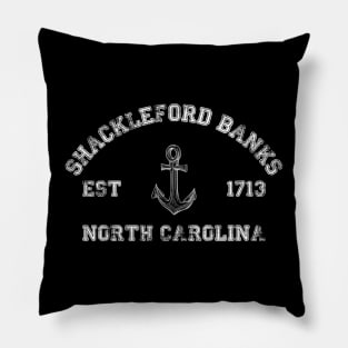 Shackleford Banks, North Carolina Vintage Nautical Anchor Retro Pillow