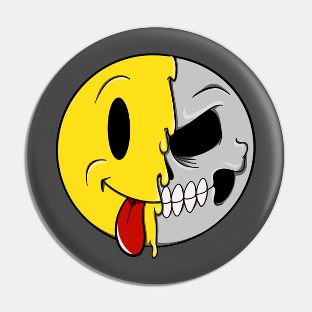 Smiley Skull Pin by MumsMerch