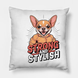 Strong and stylish chihuahua Pillow