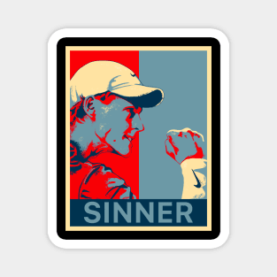 jannik sinner retro art Magnet