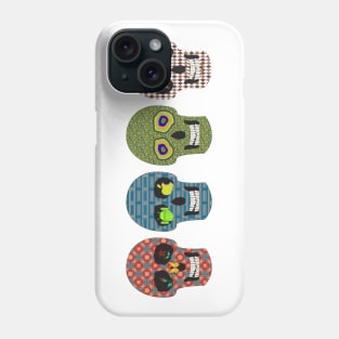 4 Crazy Sugar Skull in Various Styles Phone Case