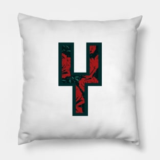 Modern Rose Floral Initial Name Alphabet - Letter Y Pillow