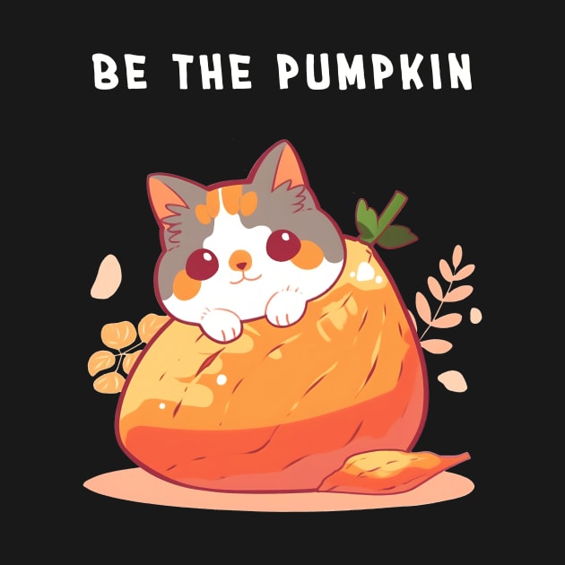 Cute Kawaii cat - Be the pumpkin by Tee-Magination