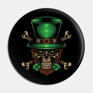 Leprechaun Skull Pin