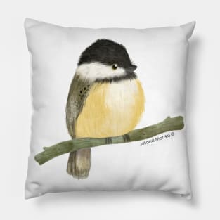 Black capped chickadee bird Pillow