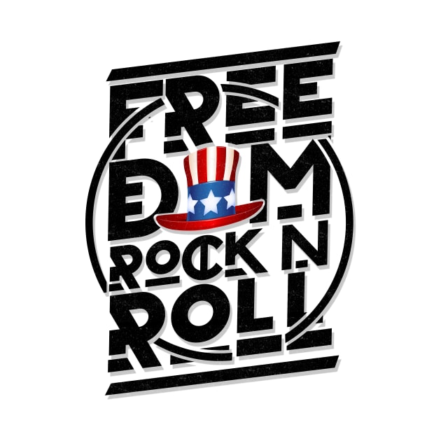 'Freedom Rock and Roll' Cool Rock n Roll 4th of July Gift by ourwackyhome