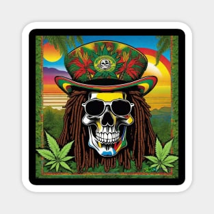 Reggae Music - Jamaican Stoner Skull 29 Magnet