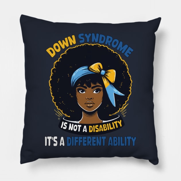 It's Not A Disability It's A Different Ability for African American Afro Hair  Women Pillow by JUST PINK