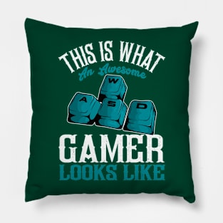 Funny PC Gamer WASD This Is What An Awesome Gamer Looks Like Pillow