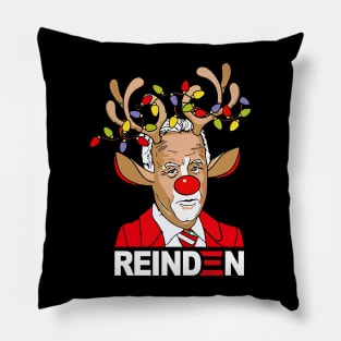 Reinden Santa Claus Reindeer Joe Funny Biden Christmas Holiday Pillow