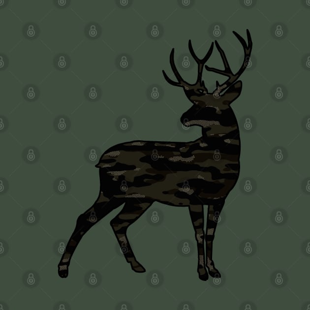 Dark camouflage pattern Mosaik Style deer by Destroyed-Pixel