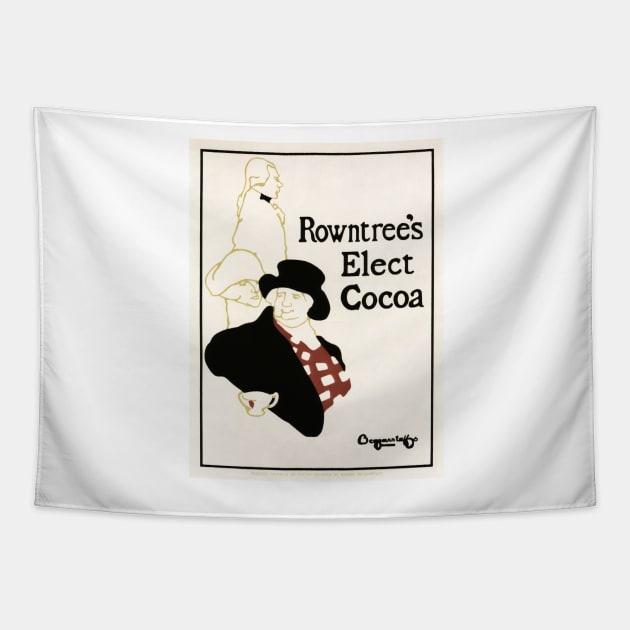 ROWNTREE'S ELECT COCOA Drink Advertisement 1896 by The Beggarstaffs Tapestry by vintageposters