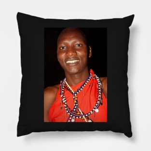 Moran Portrait, Maasai, or Masai, of Kenya & Tanzania Pillow