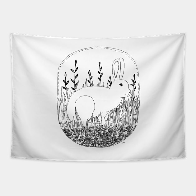 White Rabbit Tapestry by LauraKatMax