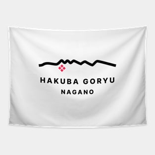 Hakuba Goryu 47 Snowboarding Decal 白馬 01 Black | Japan Nagano | Japow Powder Snow Tapestry