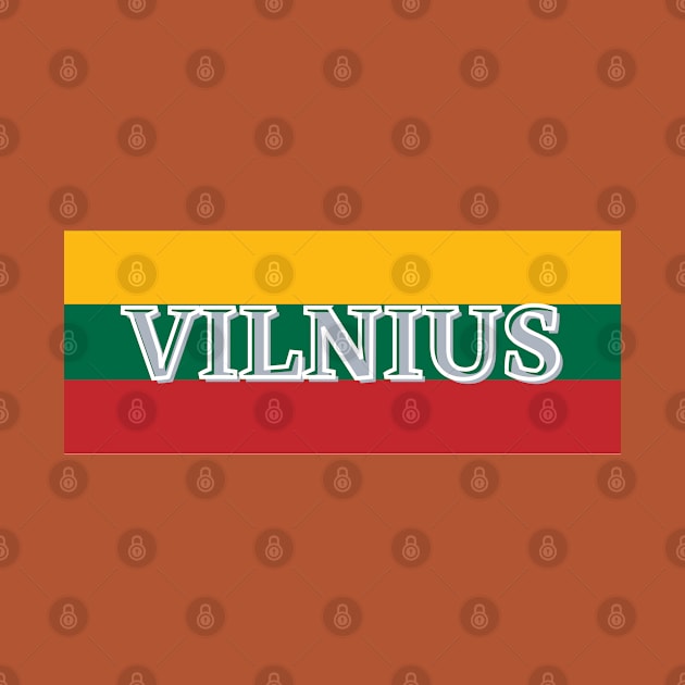 Vilnius City in Lithuania Flag Colors Stripes by aybe7elf